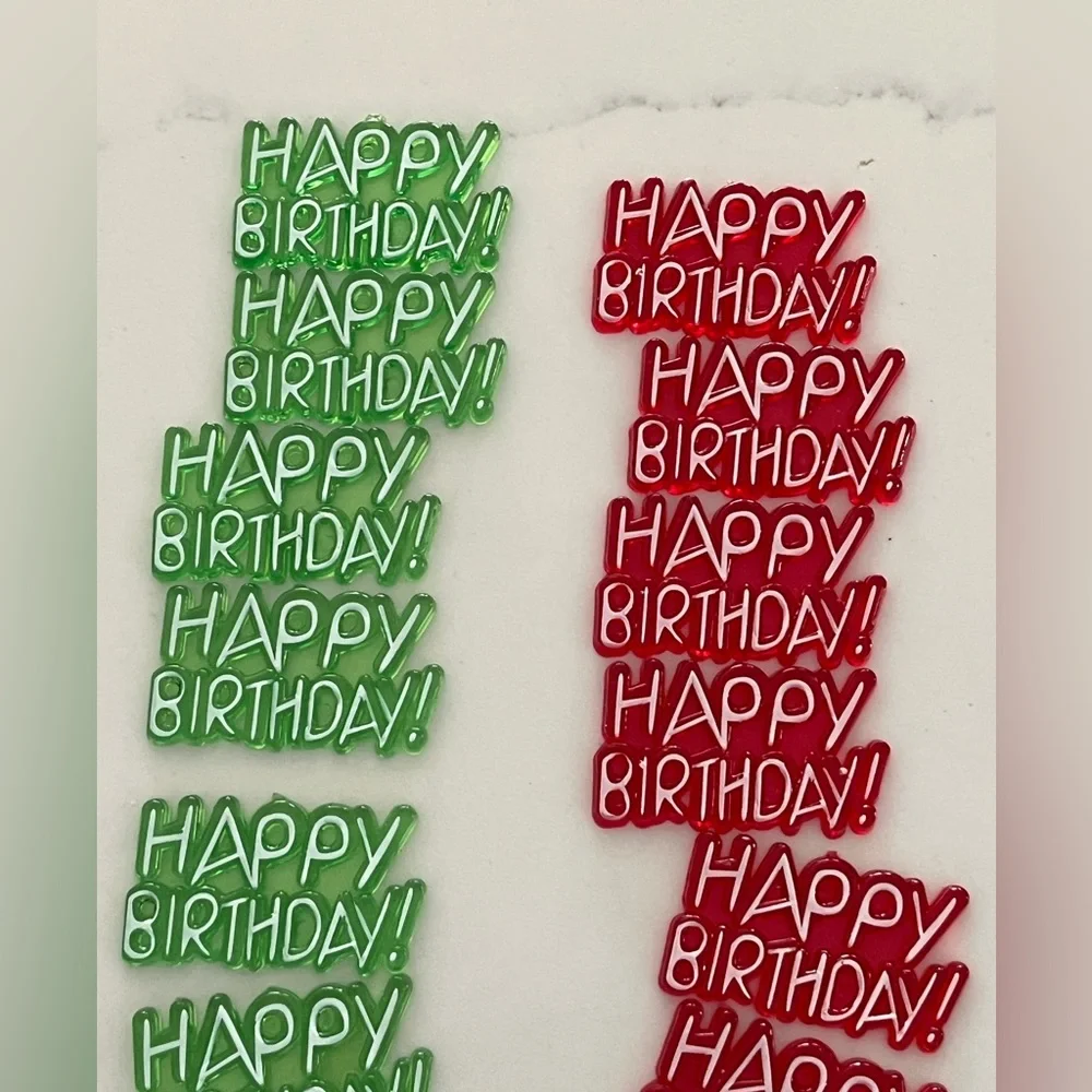 Happy birthday plastic signs and letters/numbers for cakes & cupcakes & signs!